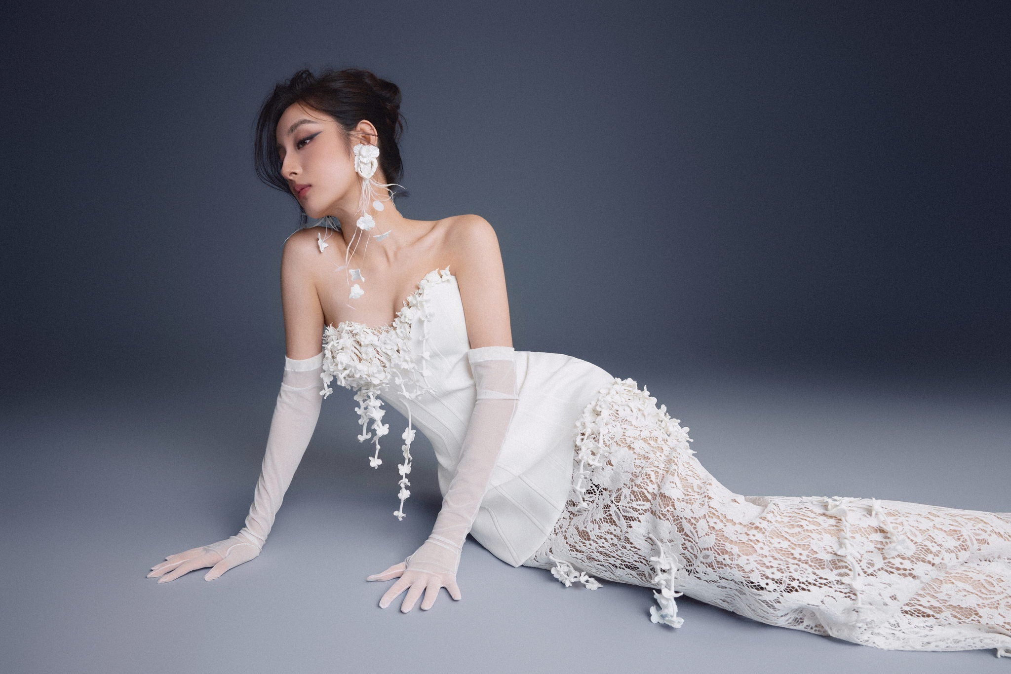 Keira Tong Bouquet Corset Lace Dress