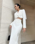 White Cropped Blazer
