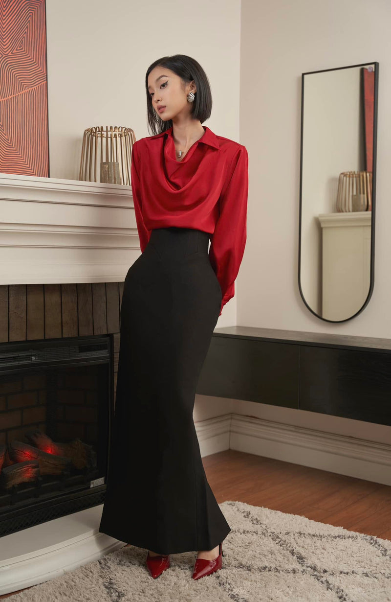 Keira Tong Black Corset Pencil Skirt