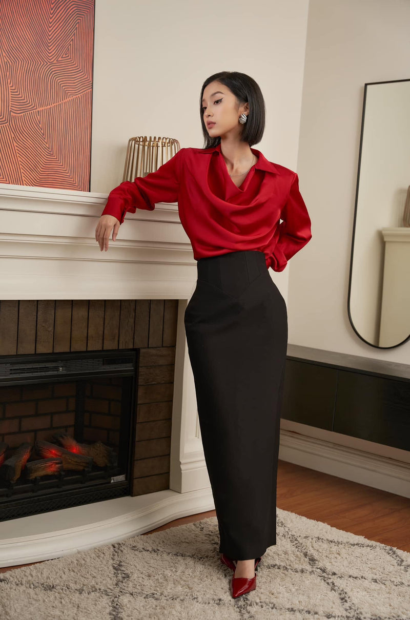 Keira Tong Black Corset Pencil Skirt