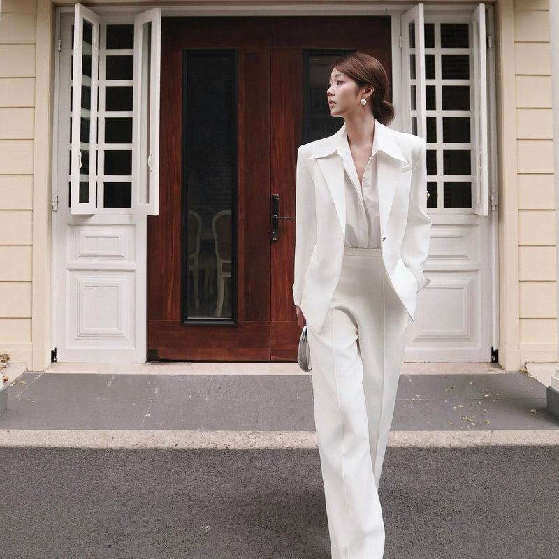 Keira Tong White Wide Leg Pants