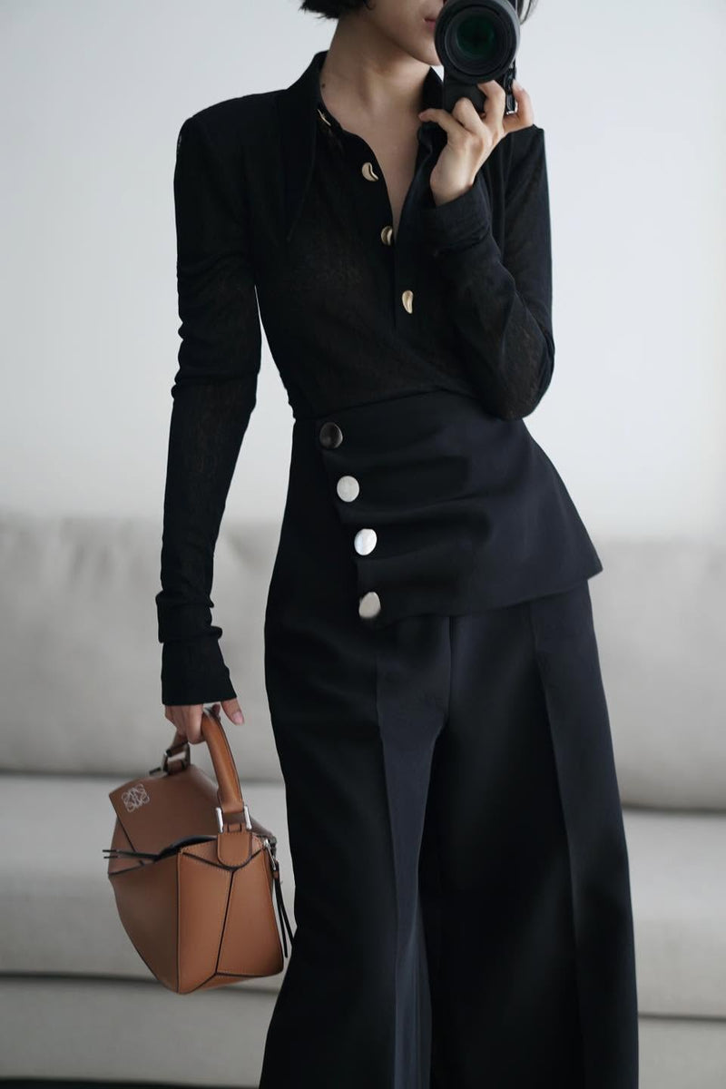 Keira Tong High Rise Buttoned Pants