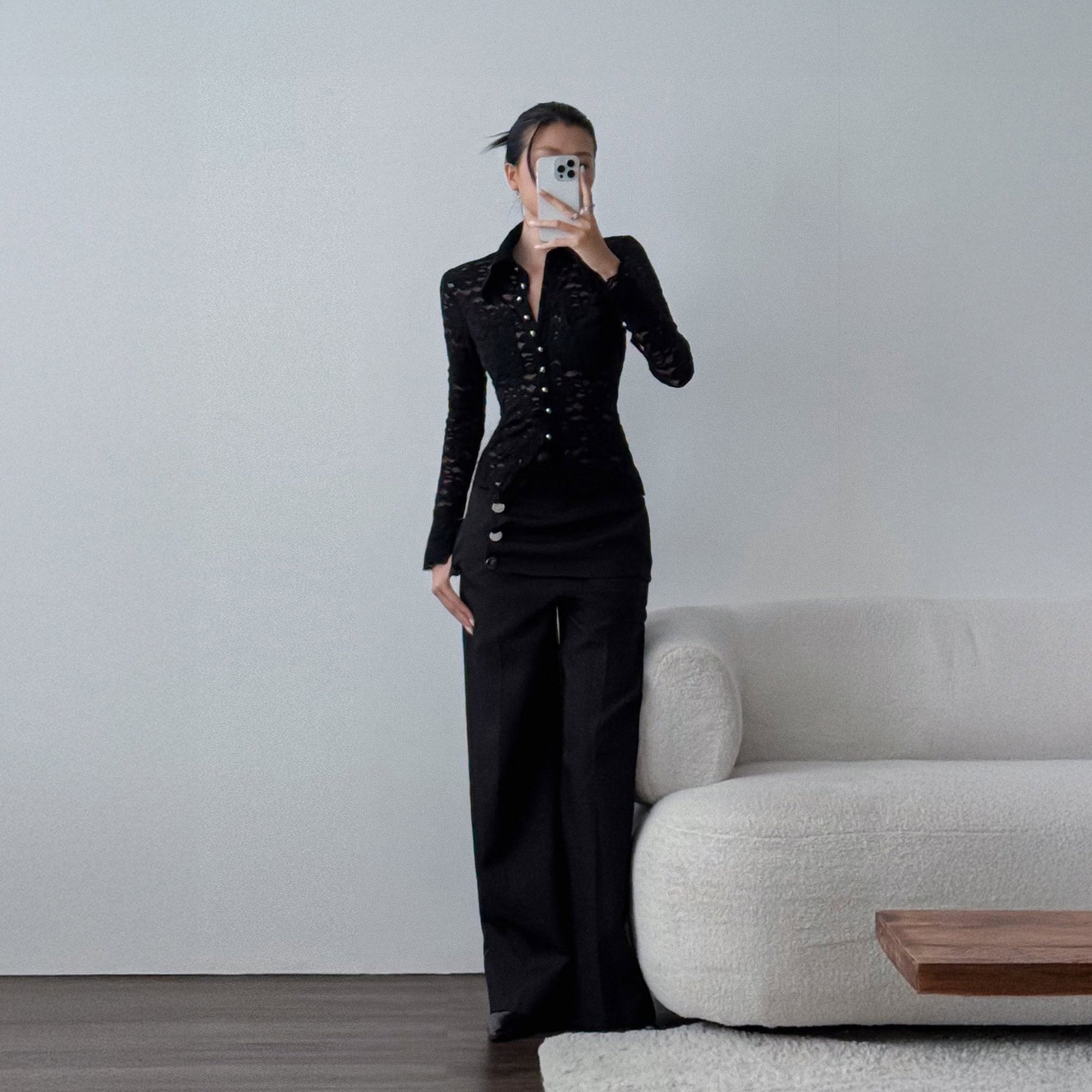 High Rise Buttoned Pants