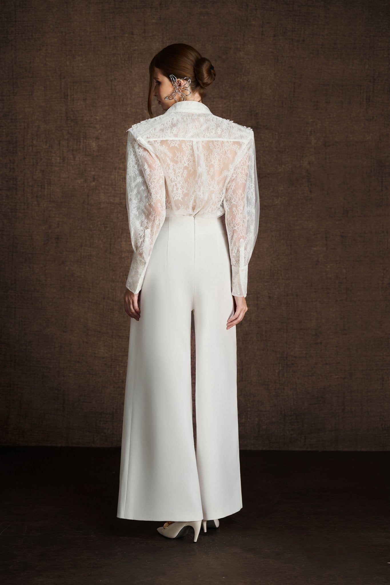 White Embroidered Vine Shirt