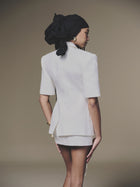 White Shortsleeve Blazer