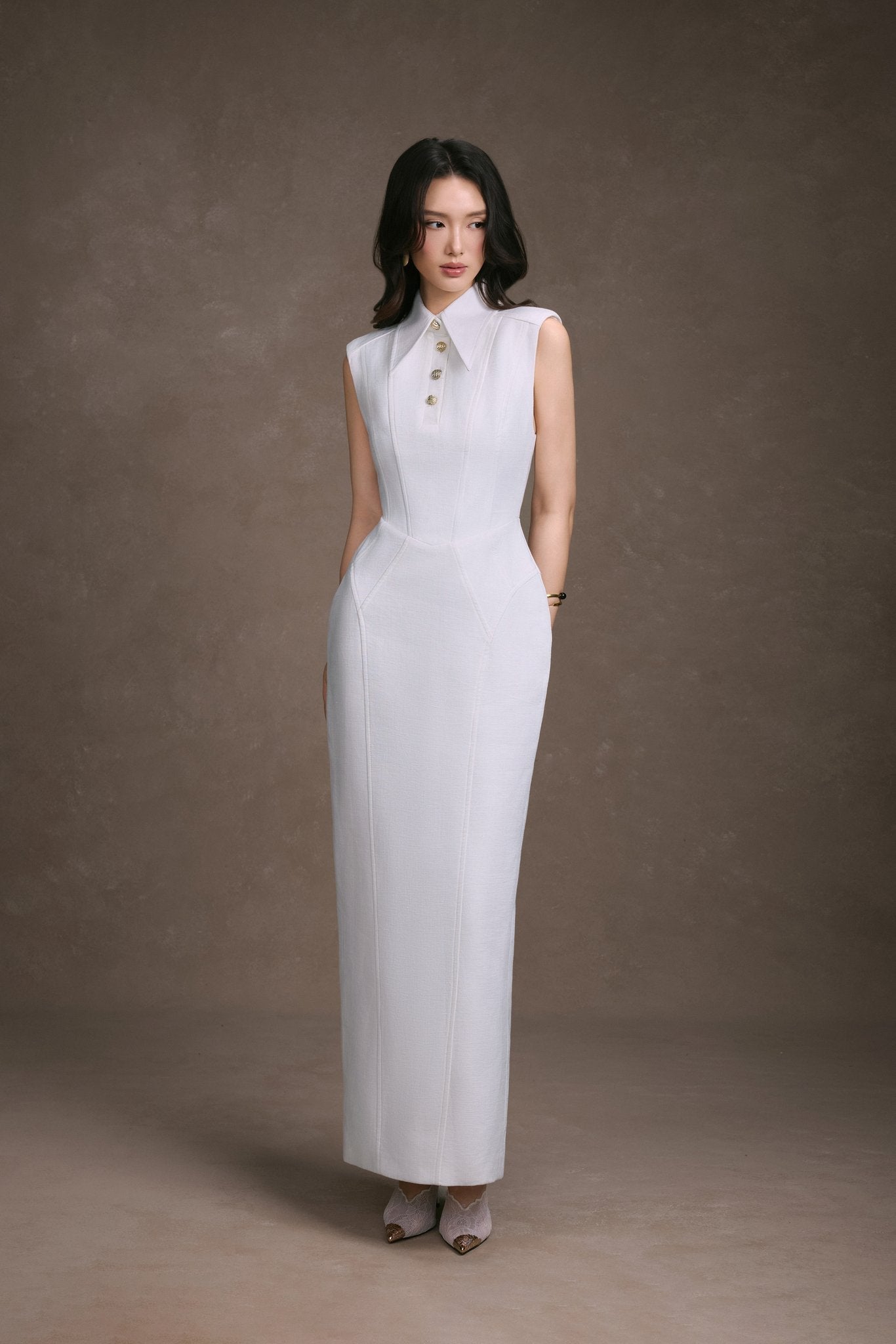 Keira Tong Sleeveless Shirt Dress