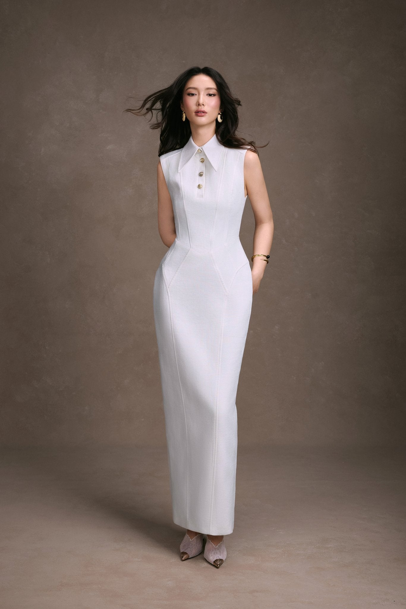 Keira Tong Sleeveless Shirt Dress