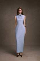 Pastel Blue Sleeveless Shirt Dress