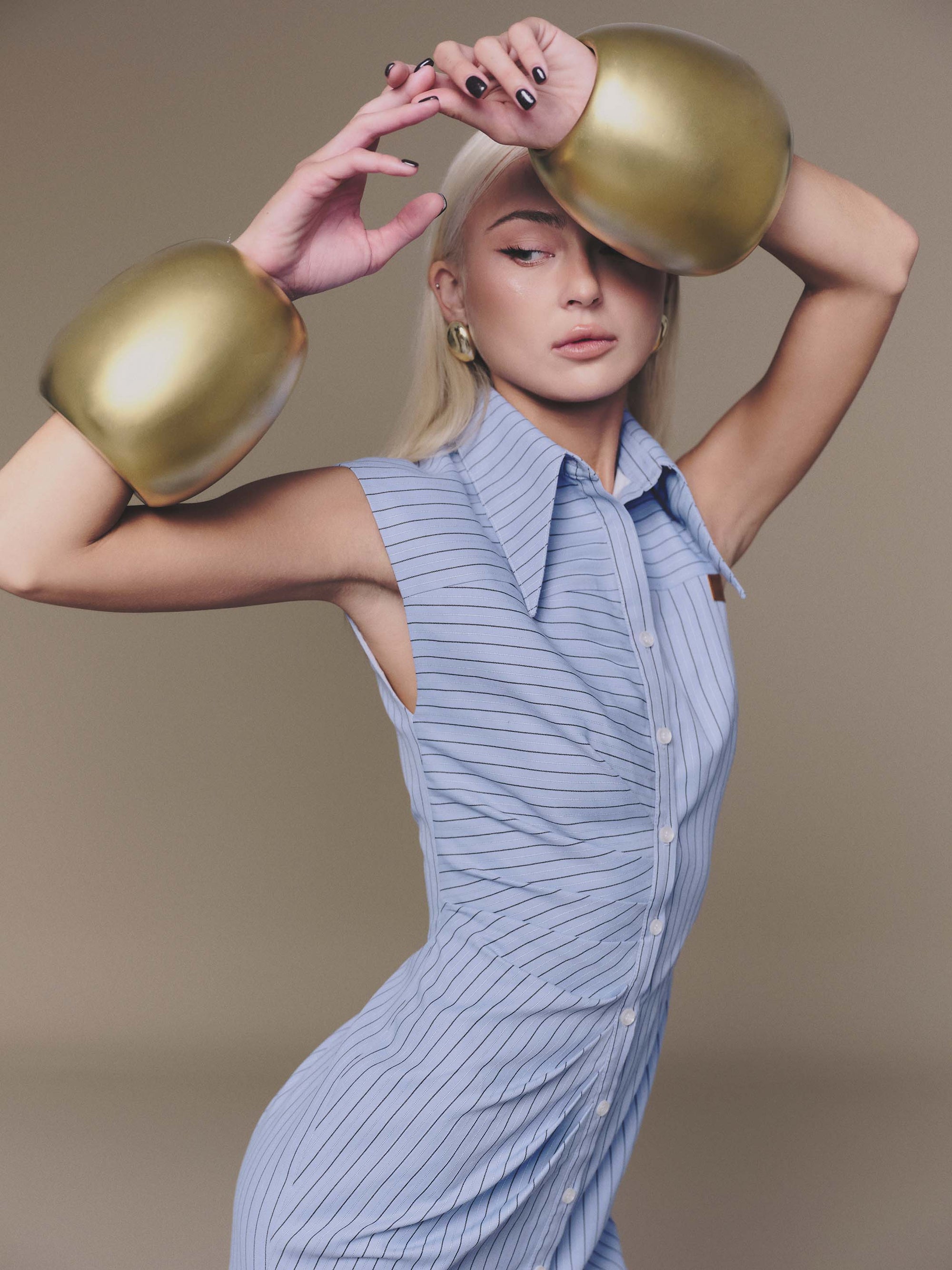 Blue Stripped Shirt Dress