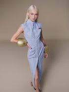 Blue Stripped Shirt Dress