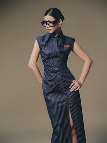 Blue Stripped Shirt Dress