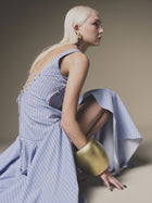 Blue Tie-up Split Dress