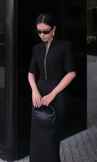 Black Zipped Crop Blazer