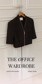 Black Zipped Crop Blazer
