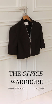 Black Zipped Crop Blazer