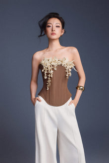 Keira Tong Brown Bouquet Corset Top
