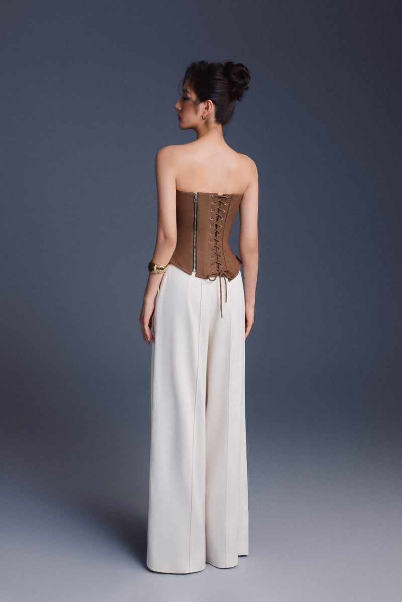 Keira Tong Brown Bouquet Corset Top