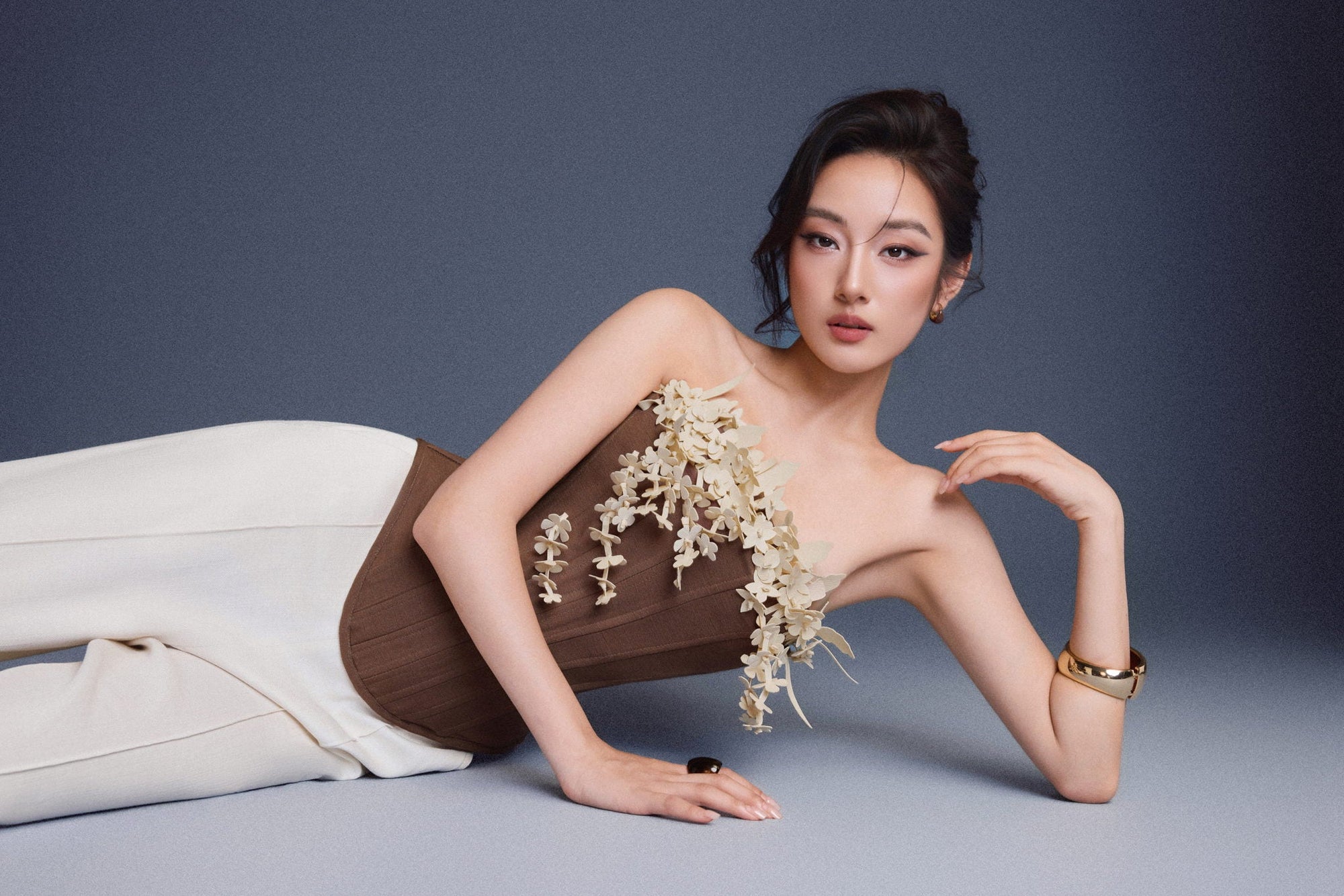 Keira Tong Brown Bouquet Corset Top
