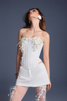 Keira Tong White Bouquet Corset Top