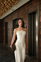 Keira Tong White Bouquet Corset Top
