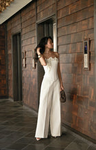 Keira Tong White Bouquet Corset Top
