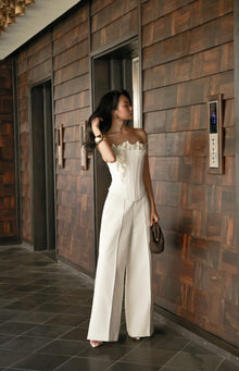 Keira Tong White Bouquet Corset Top