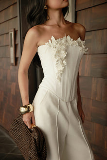 Keira Tong White Bouquet Corset Top