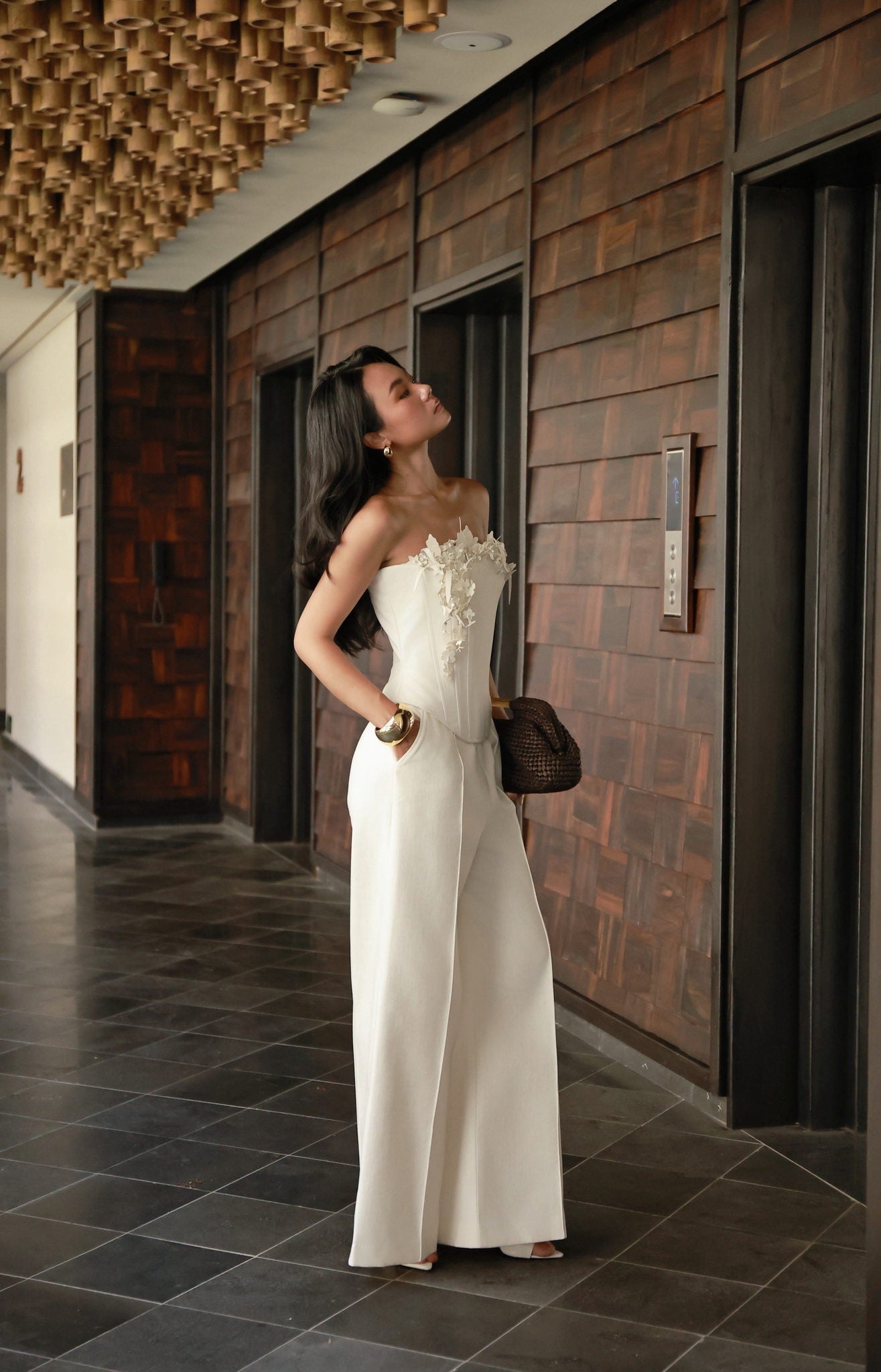 Keira Tong White Bouquet Corset Top
