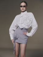 White Shift-Collar Linen Shirt