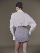 White Shift-Collar Linen Shirt