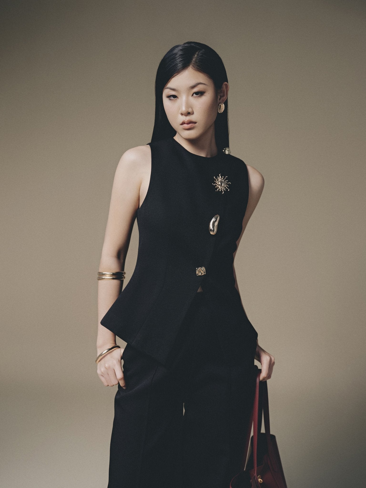 Black Button-up Vest