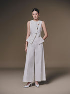 White Button-up Vest