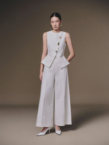 White Button-up Vest