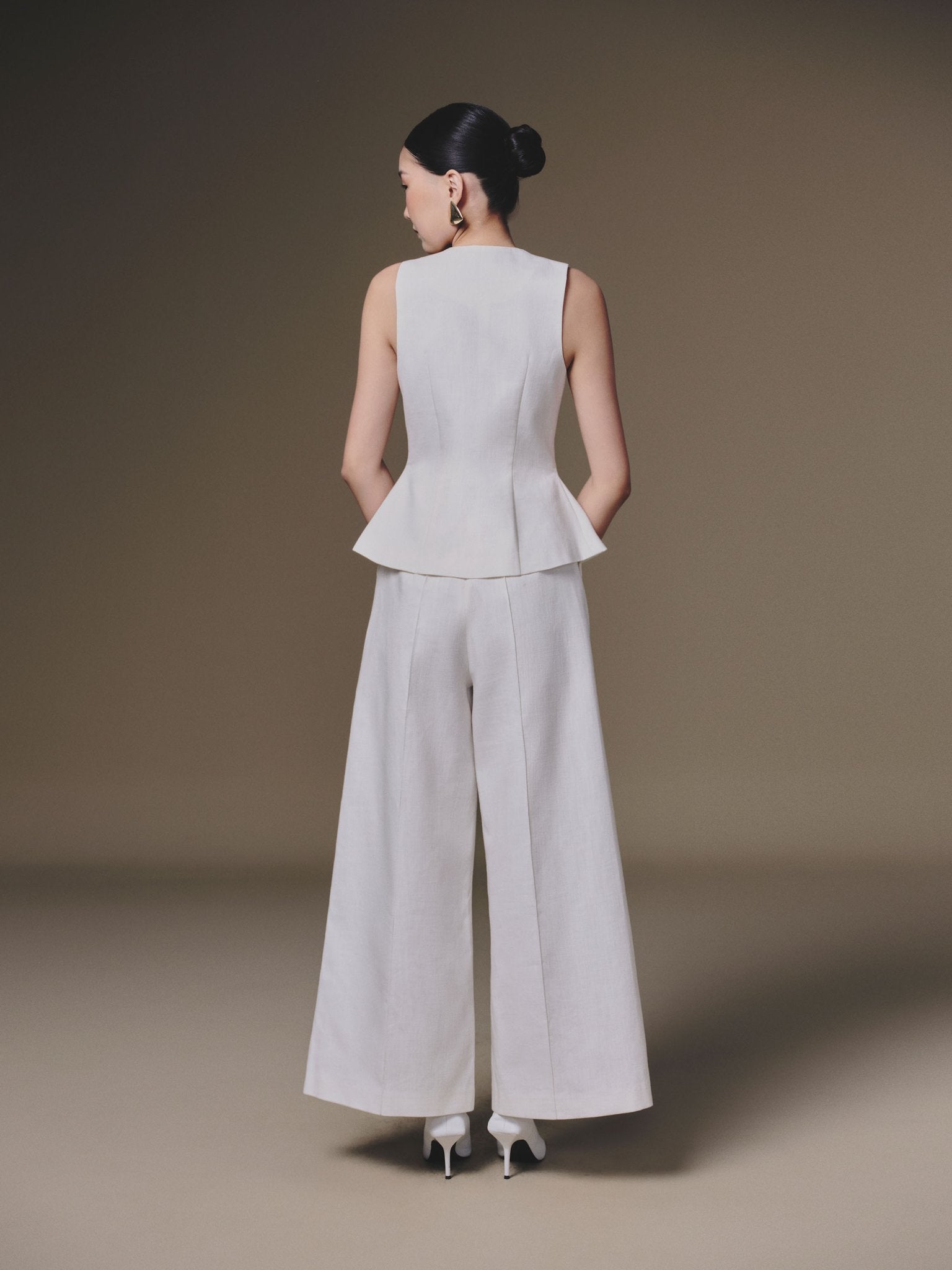 White Button-up Vest
