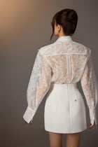 White Embroidered Vine Shirt