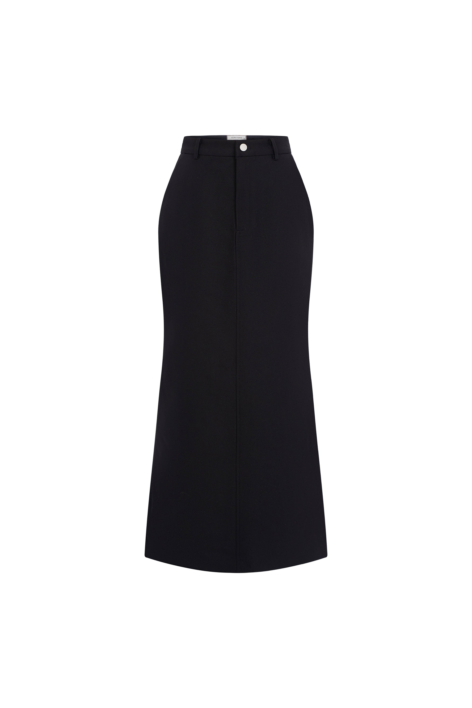 Black Waistband Midi Skirt