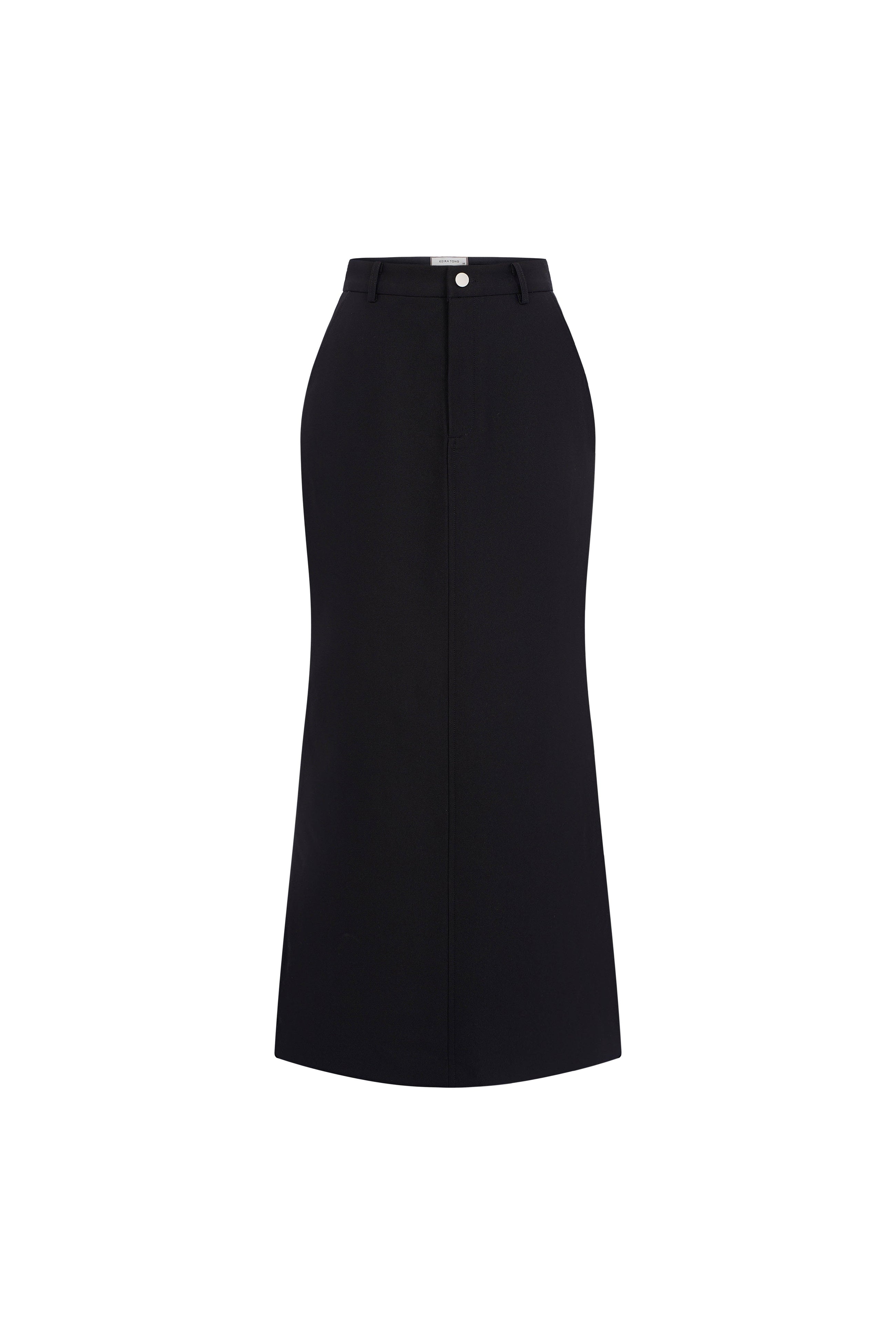 Black Waistband Midi Skirt