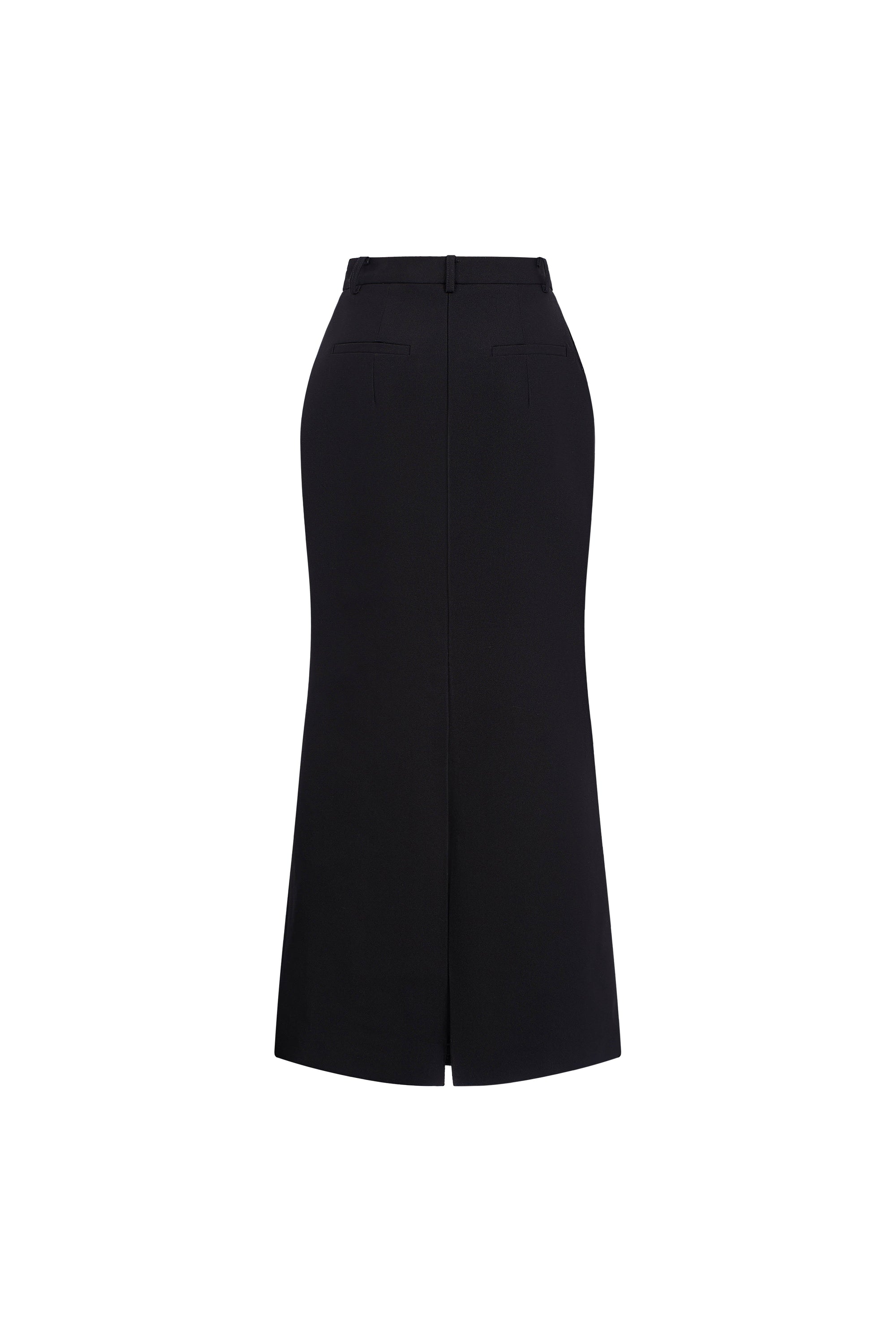 Black Waistband Midi Skirt