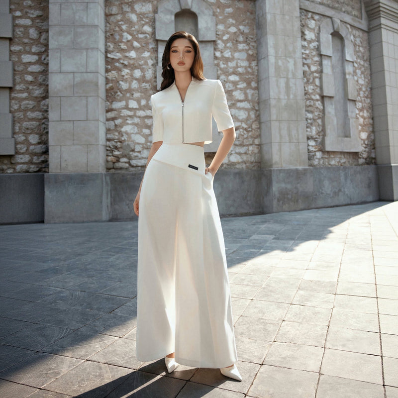 Keira Tong White Palazzo Pant