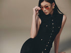 Black Pocket Sheer Dress