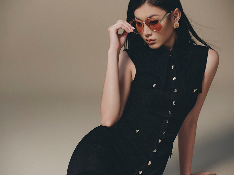 Black Pocket Sheer Dress