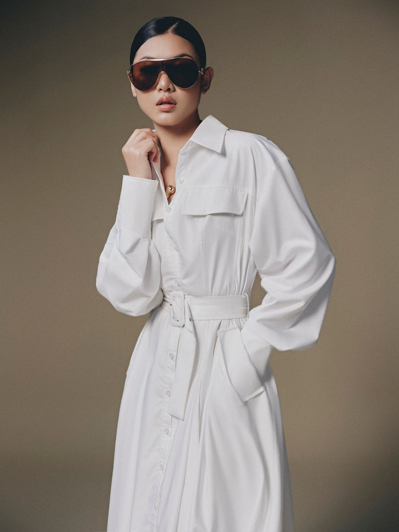 White Thera Shirt Dress