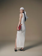 White Cross Buttoned Dress