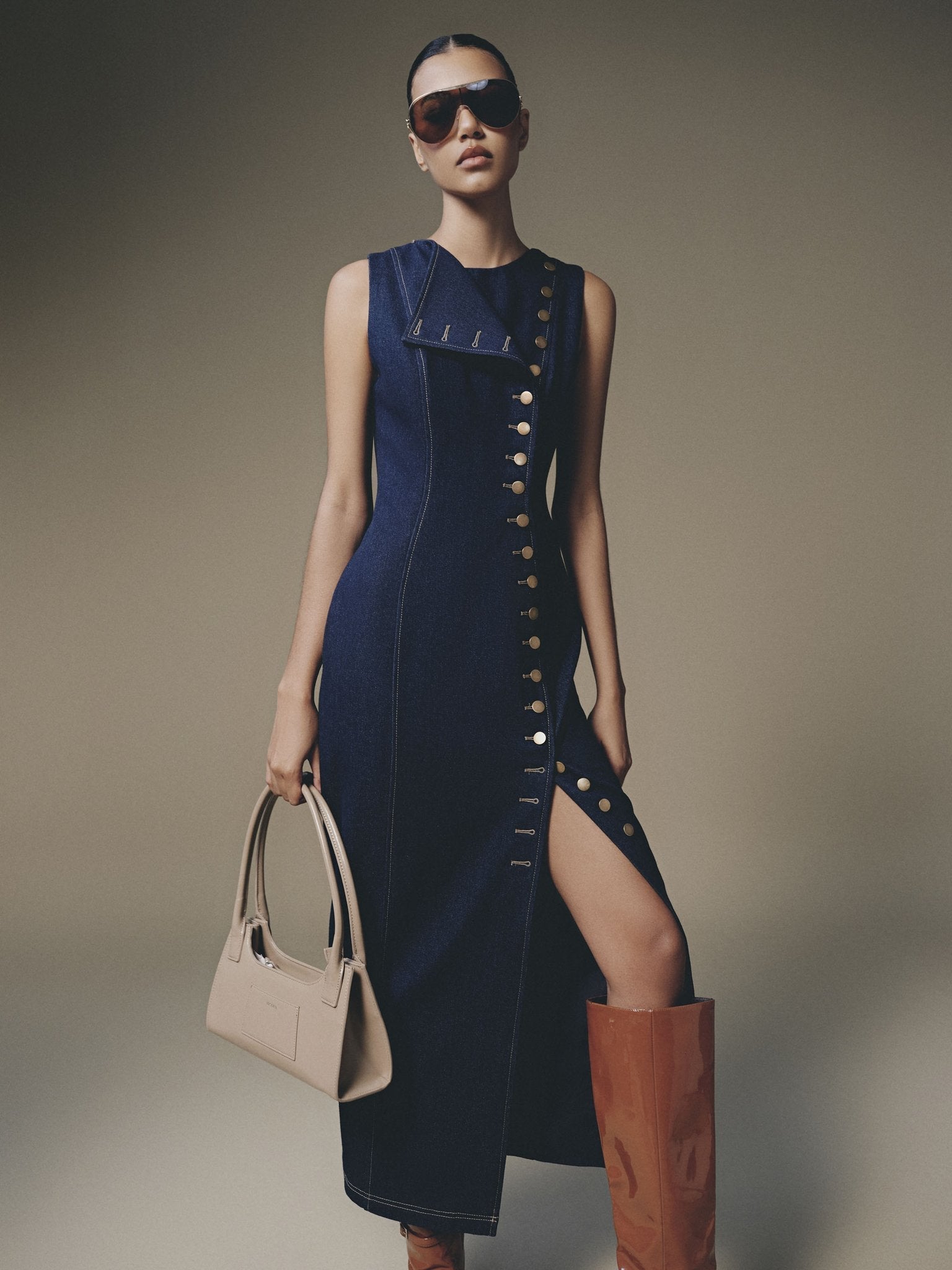 Blue Cross Buttoned Dress