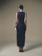 Blue Cross Buttoned Dress