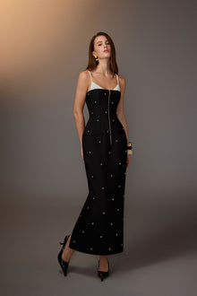 Black Studded Maxi Dress