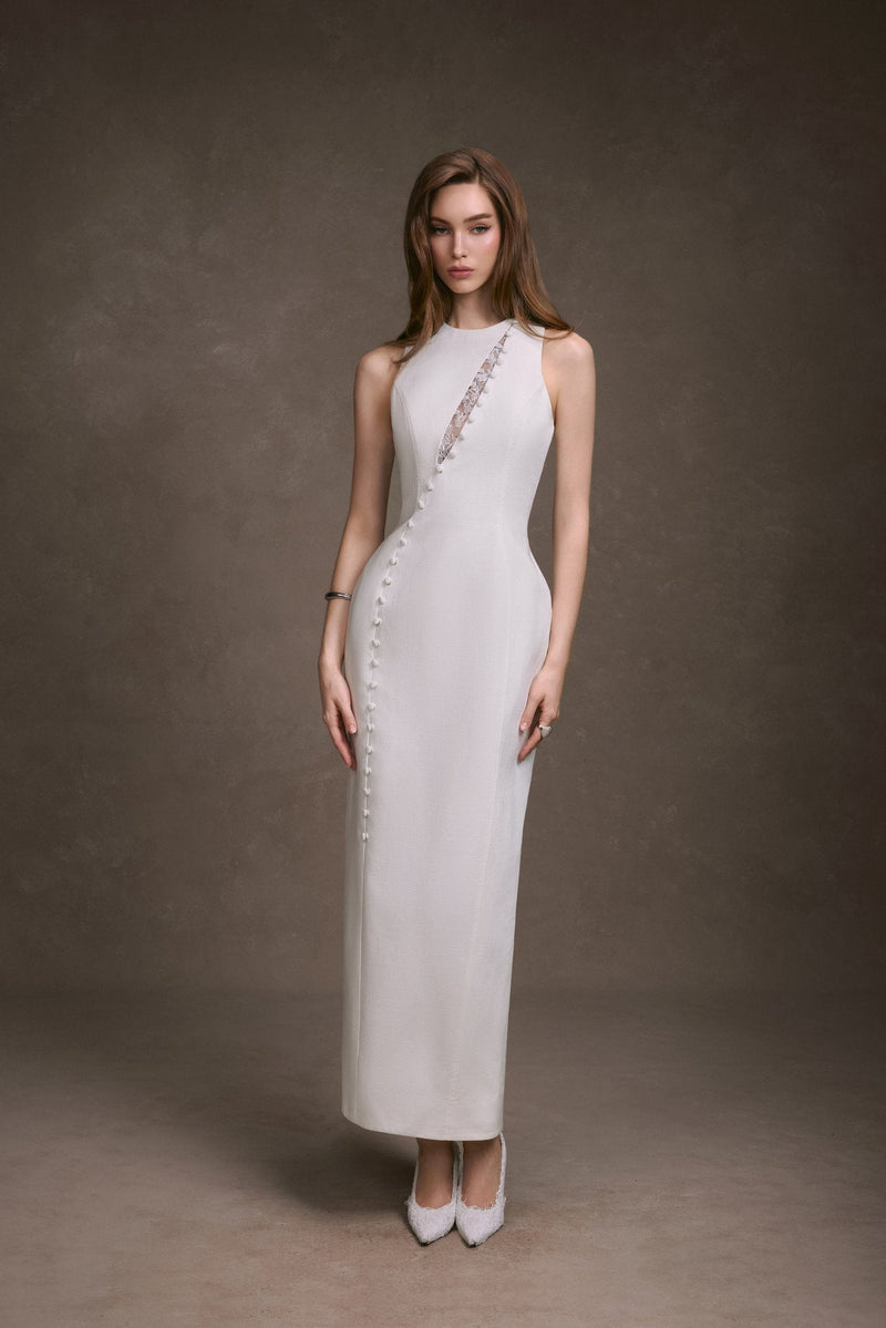 Keira Tong Lace Peek Maxi Dress