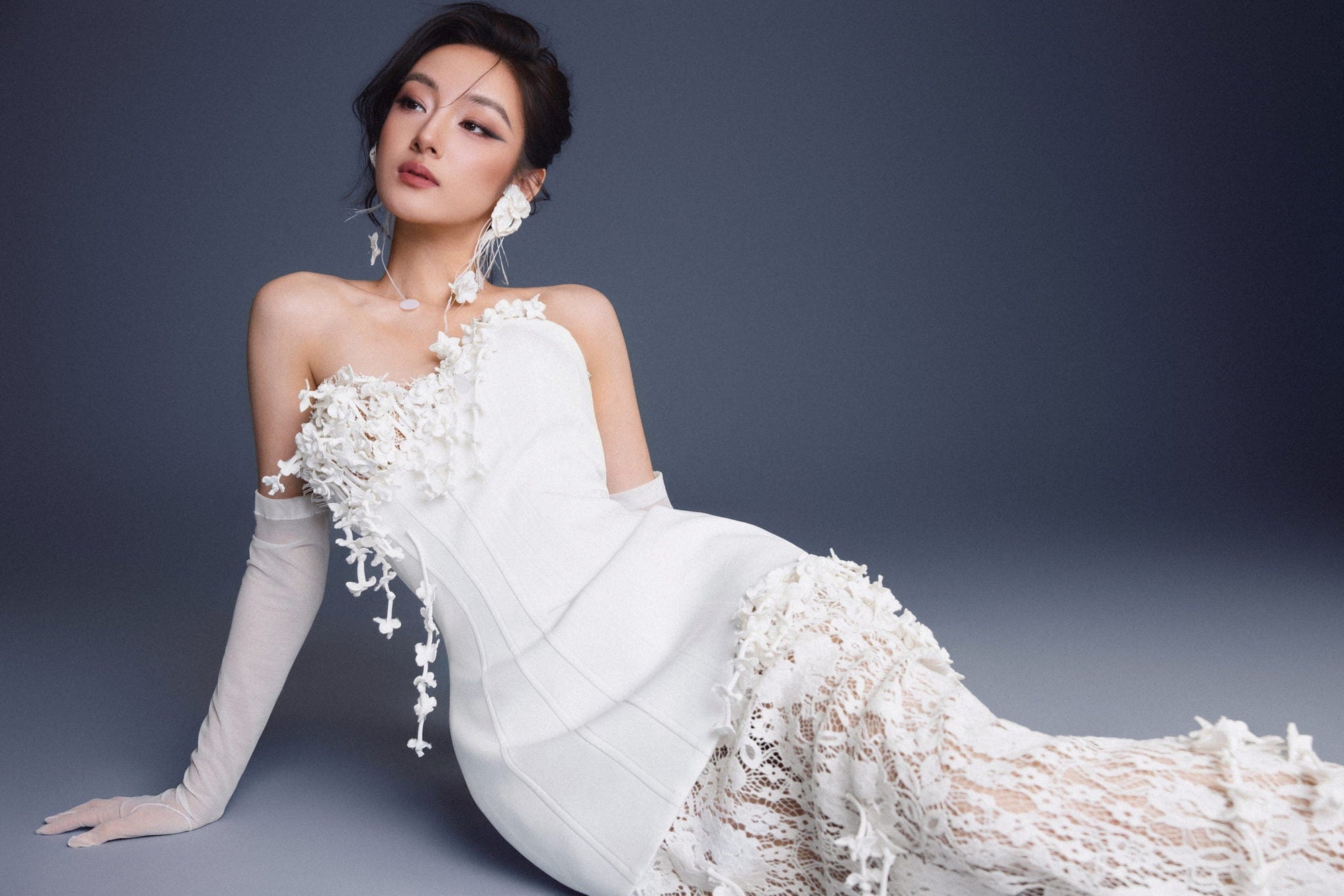 Keira Tong Bouquet Corset Lace Dress