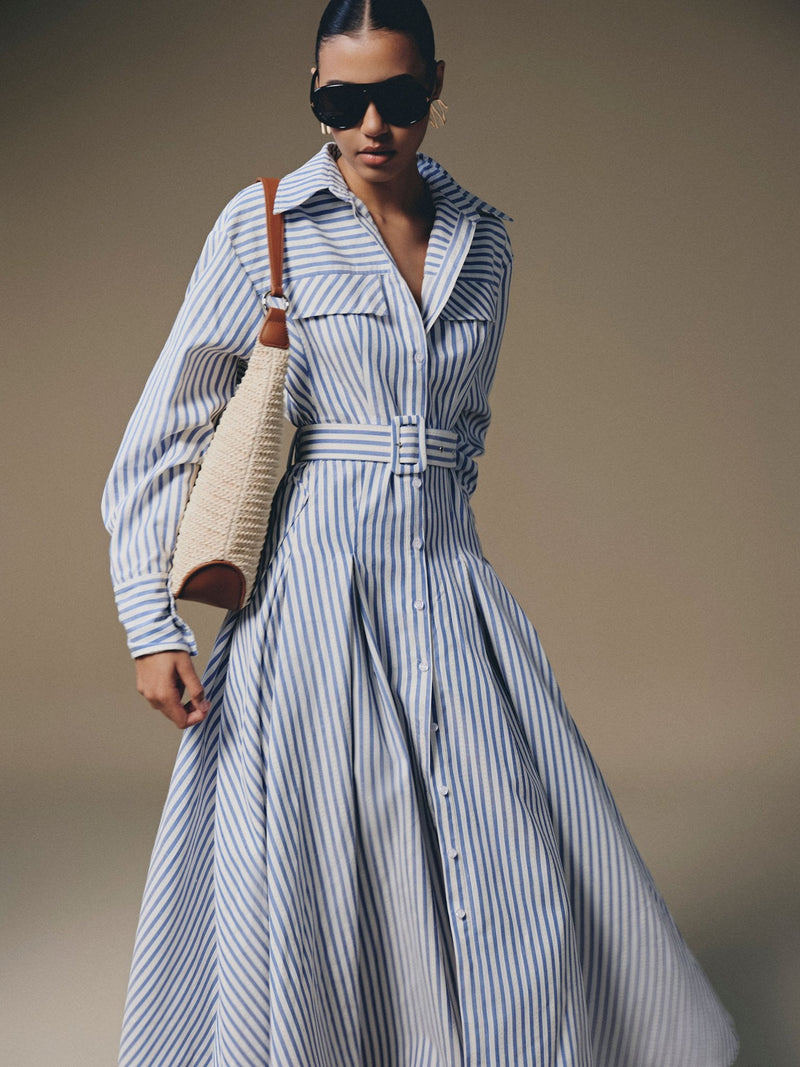 Thera Stripped Shirt Dress