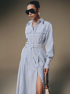 Thera Stripped Shirt Dress
